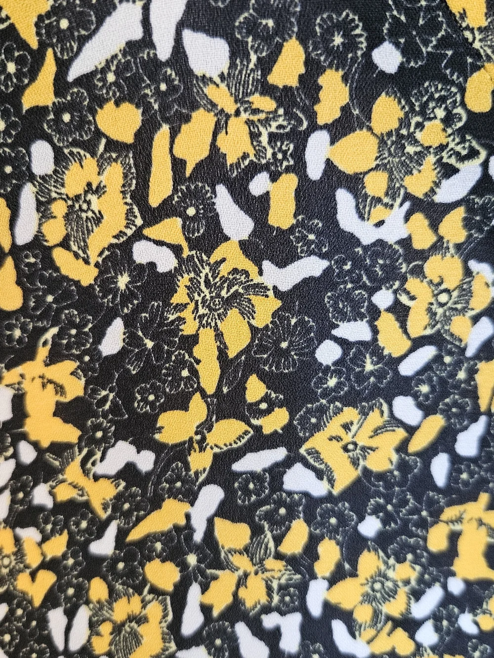 Topshop Floral Wrap Dress Yellow Black Short Ruffle Flutter Sleeve Size US 6 - Picture 6 of 16
